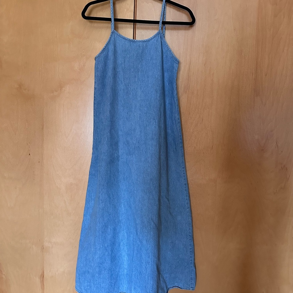 Blue Denim Sleeveless Dress